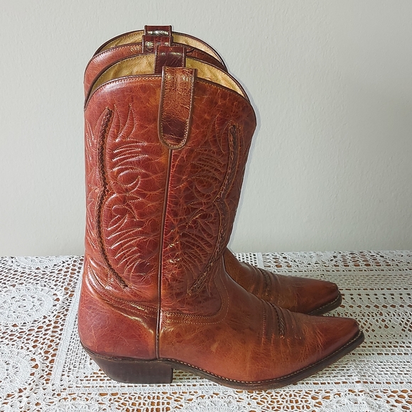 Vintage BILTRITE NEOPRENE Men's Cowboy Boots Western Brown Leather Size EU 43 - Picture 6 of 15